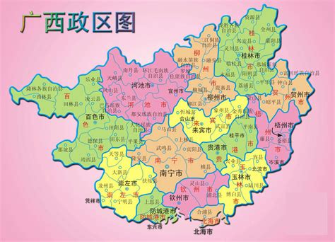 广西地图 中国